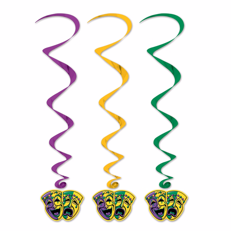 Mardi Gras Comedy & Tragedy Mask Whirls