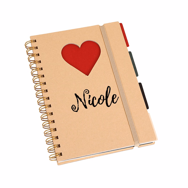 A5 Eco-friendly Paper Heart Spiral Notebook