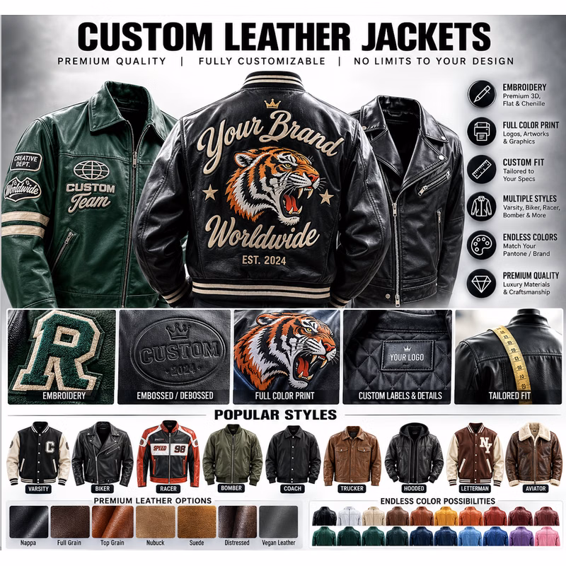 Fully Custom Leather Jacket – Genuine Leather, Tailored to Your Specs