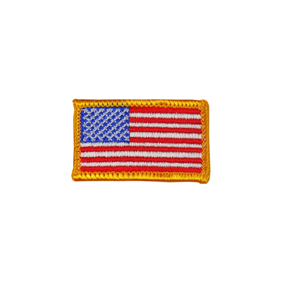 USA - American Flag Embroidered Patch - Gold Border - 2" x 1 1/8" - EAF-1-Gold 1