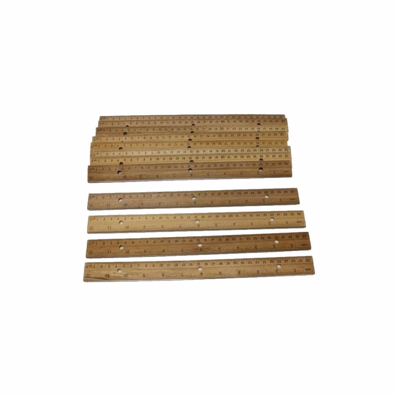 Wooden Rulers - 12" 3 Hole Punched