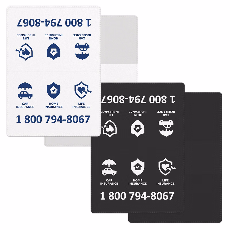 Vinyl Wallet business card holder, opened (3.875" x 5.375") closed (3.875" x 2.625") Spot Colour