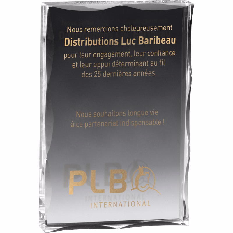 Large Clear Block Award (4"x6"x3/4") Screen-Printed