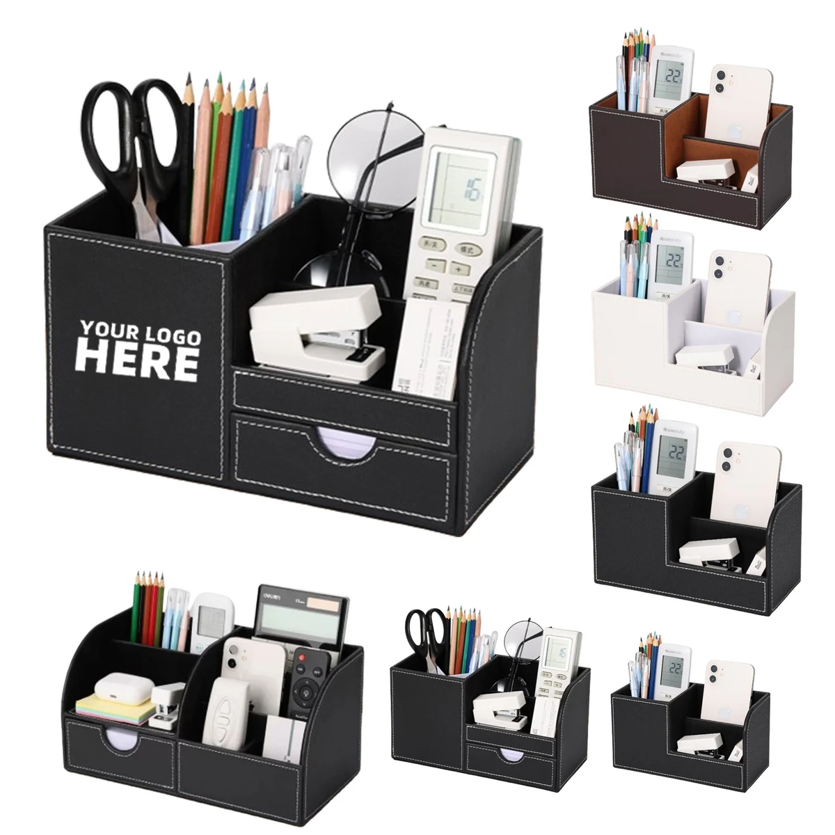 Pu Leather Multi-function Desk Organizer 1