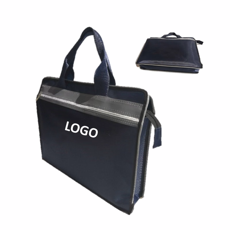 Double-Layer Portable Zipper Document Bag