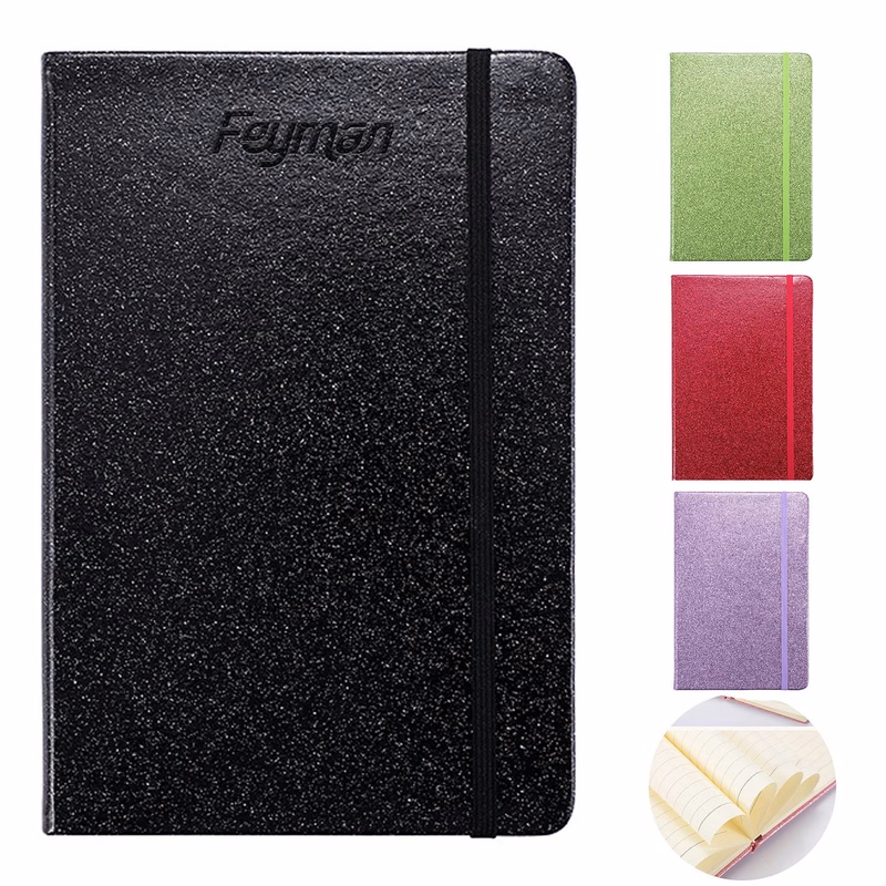 A5 Glitter PU Leather Notebook w/ Strap