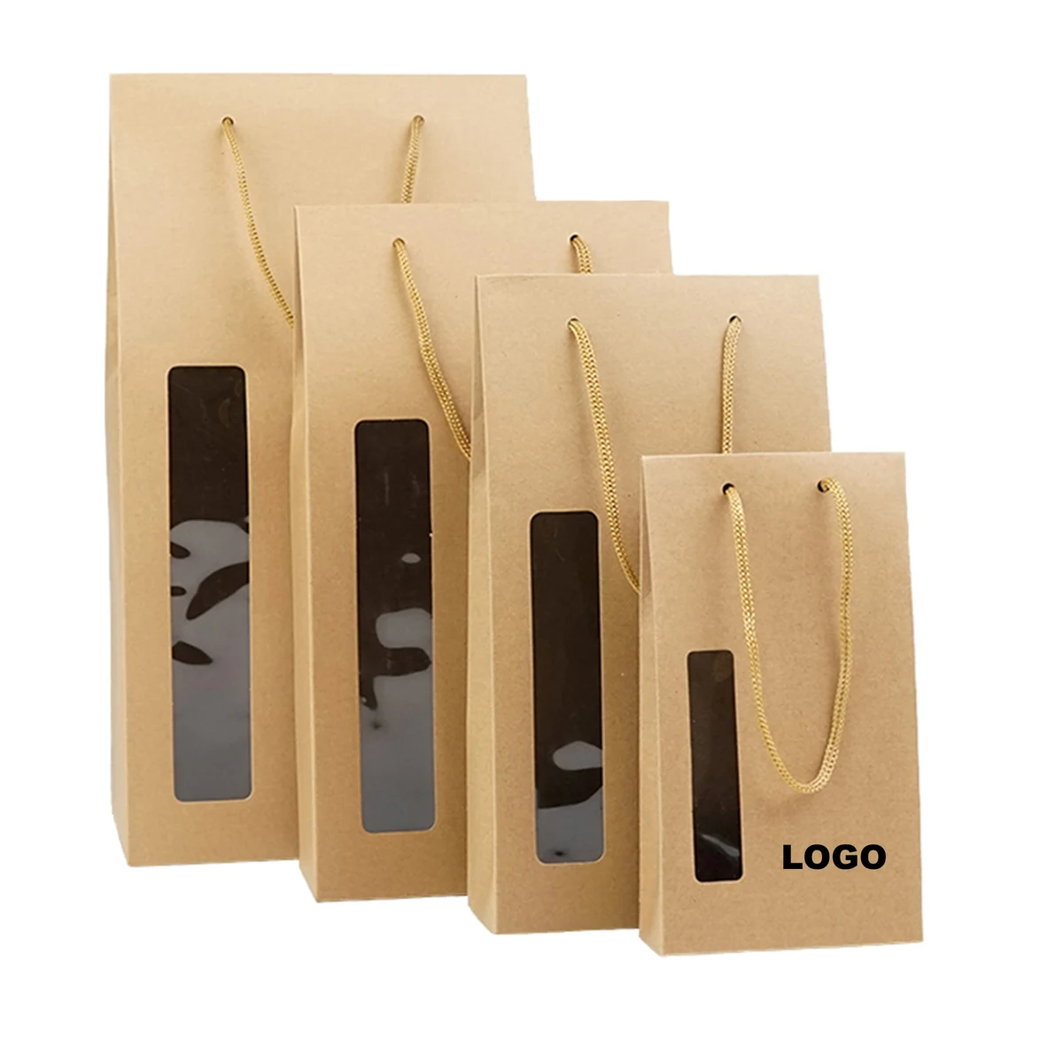 Paper Bag Kraft Paper Food Package Bag With Clear Window 1