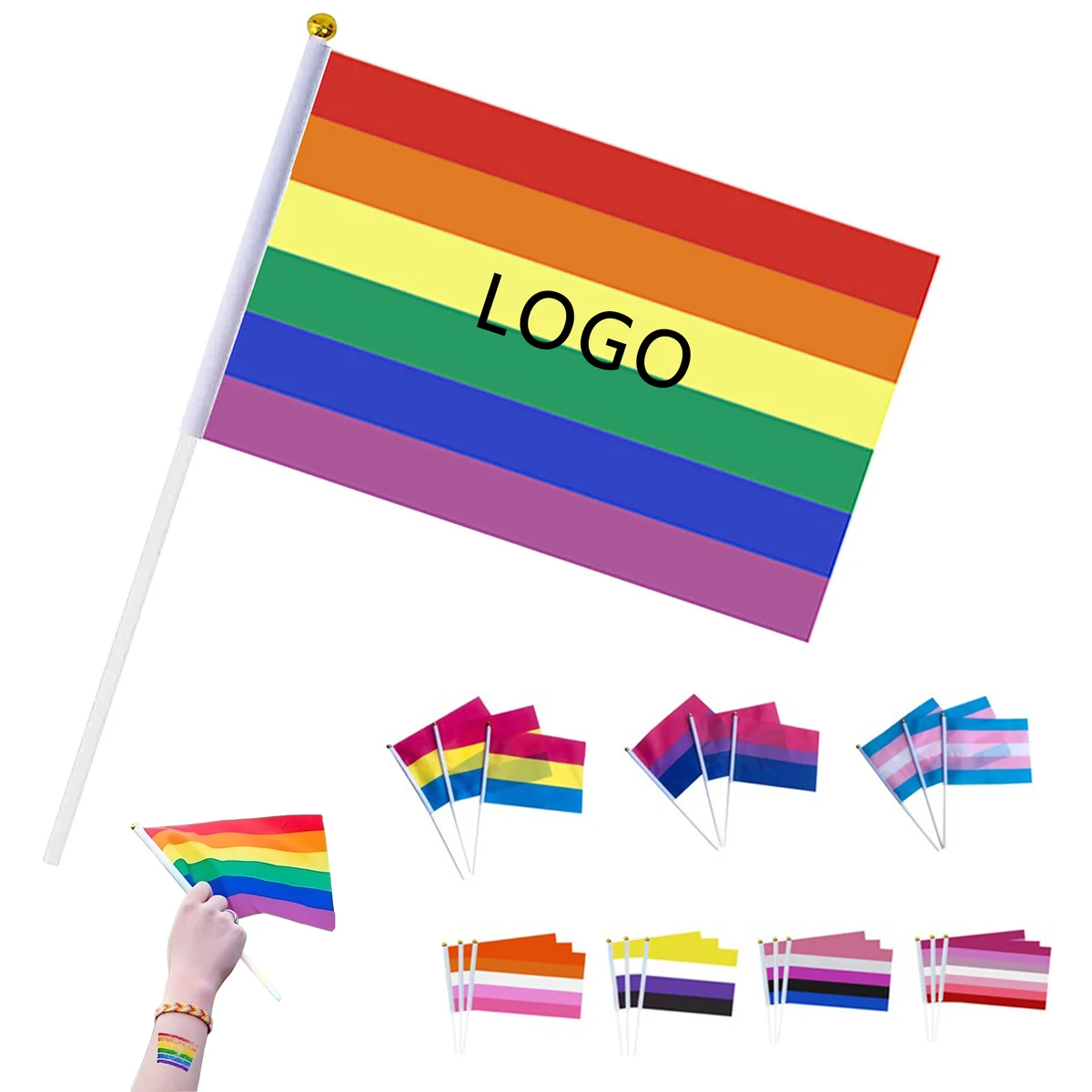 Rainbow Gay Pride Stick Flag 1