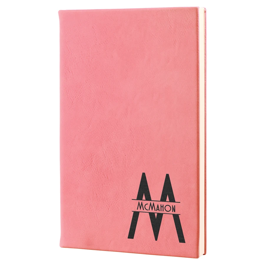 5 1/4" x 8 1/4" Pink Leatherette Journal 1