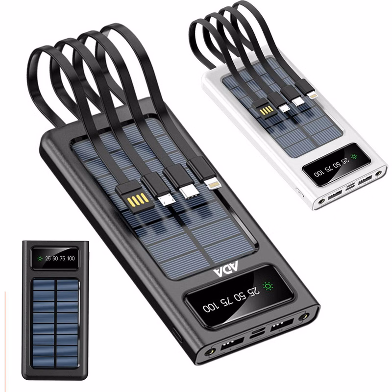 10000mAh Solar Fast Charging Power Bank w/ LED Light