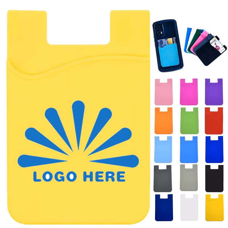 Custom Silicone Stick-On Phone Card Holder MOQ 20