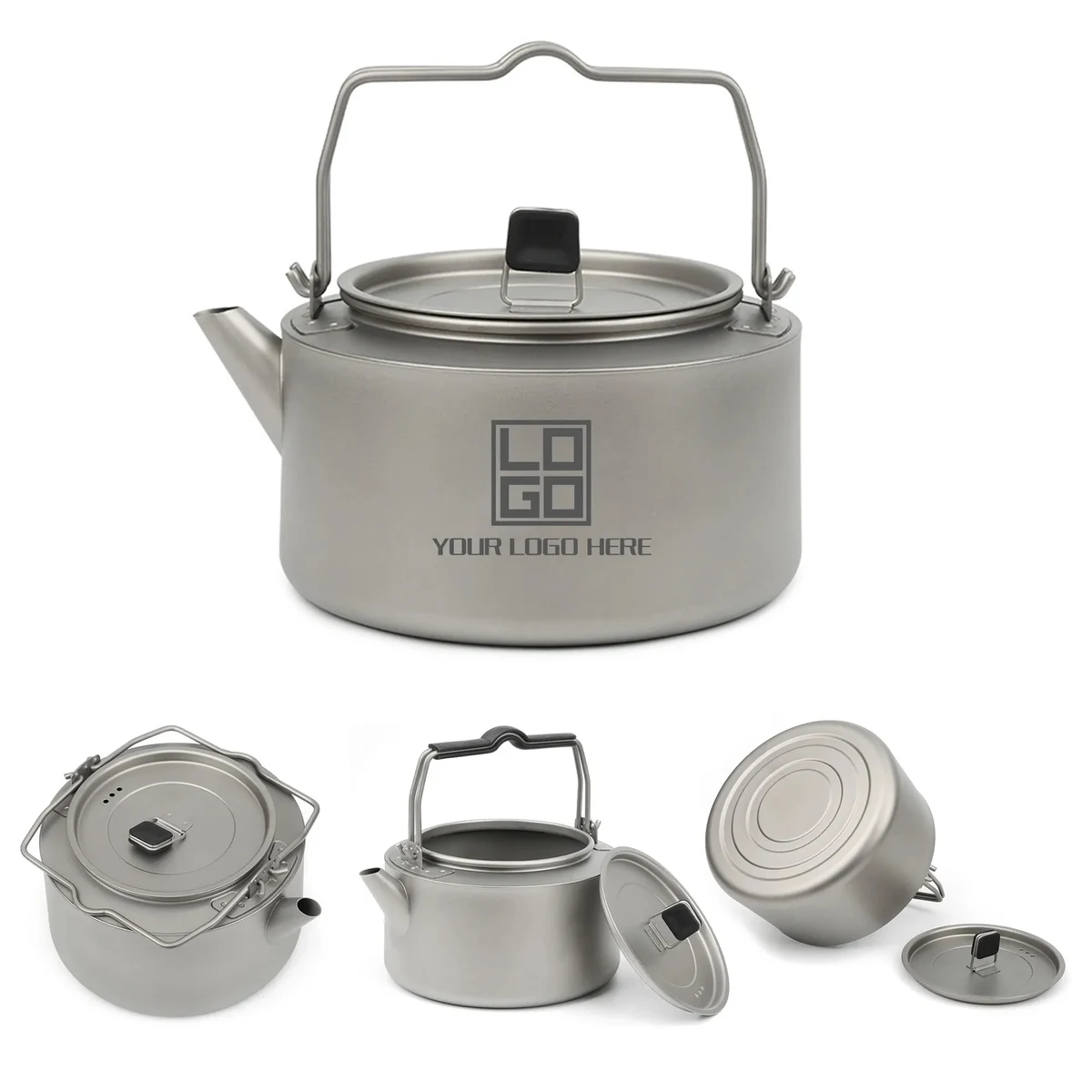 Titanium Kettle Outdoor Camping Coffee Water Boiler W/Handle 1
