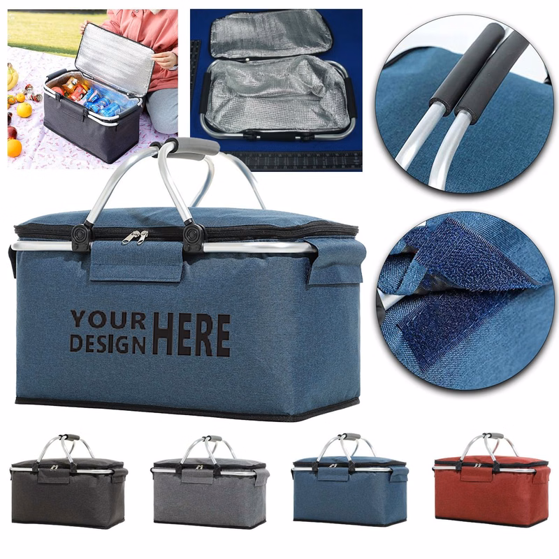Portable Large Capacity Cooler Basket Outdoor Food Tote
