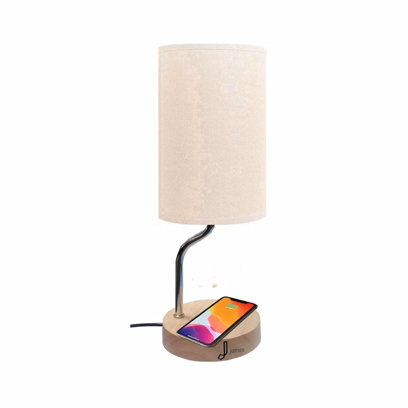 Three-Stage Touch Table Lamp With Circular Cloth Cover