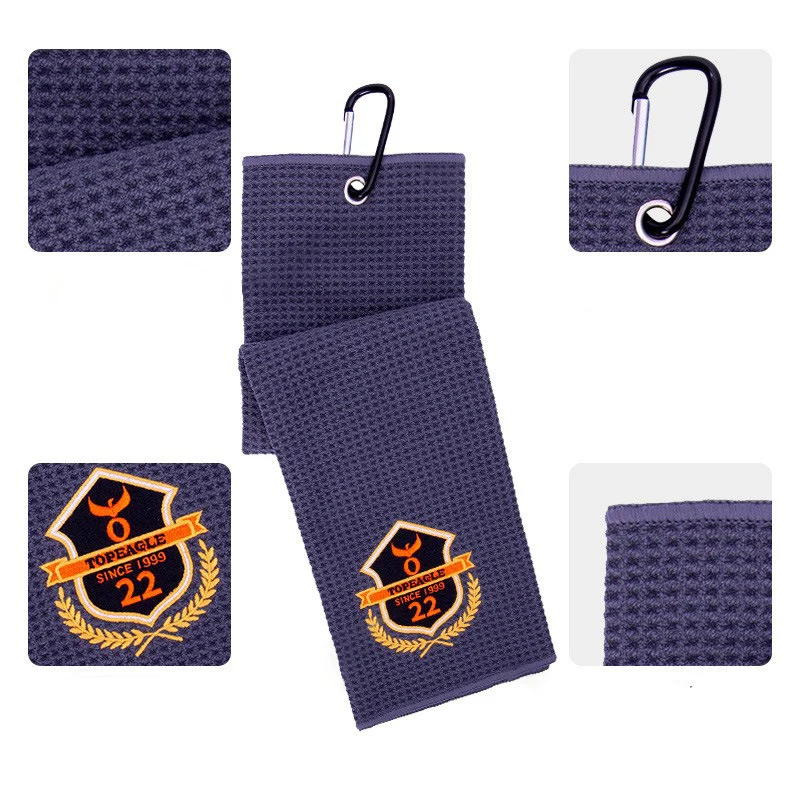Custom Tri-fold Golf Towel With Carabiner 1