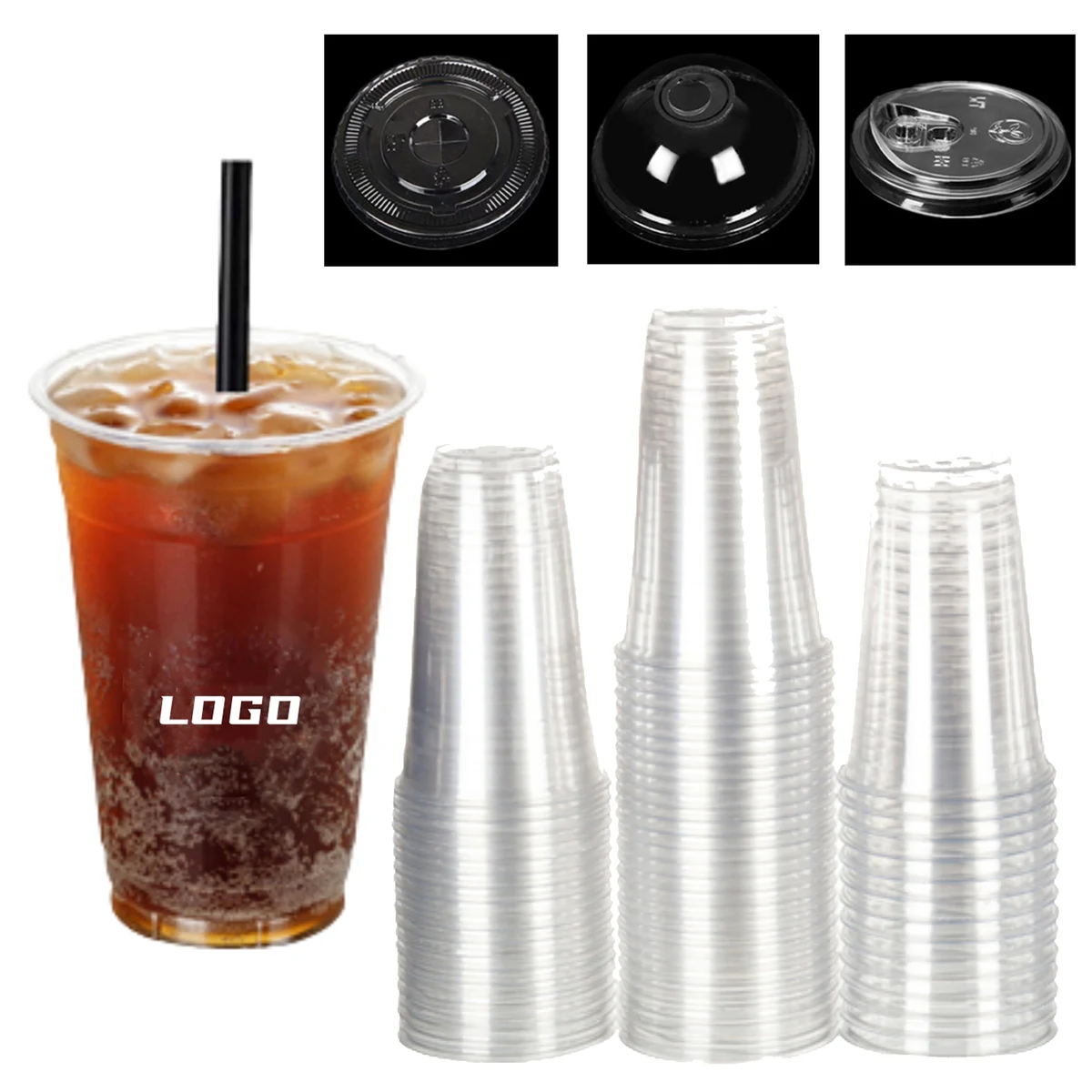 Disposable Clear Coffee Cup with Lid 1