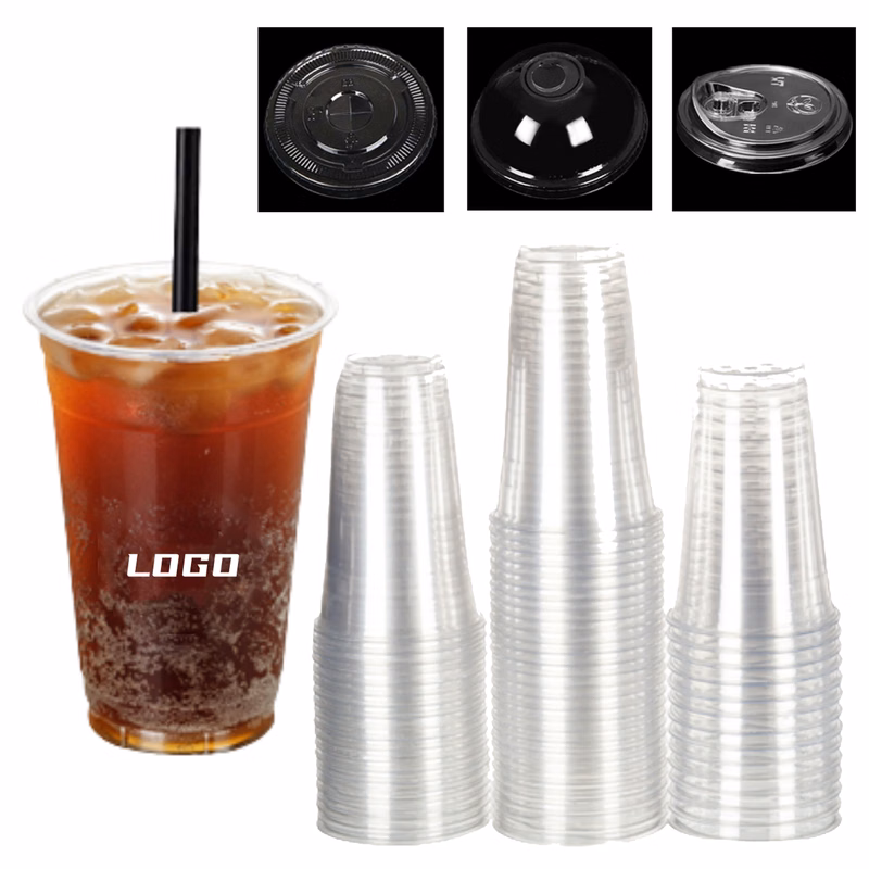 Disposable Clear Coffee Cup with Lid