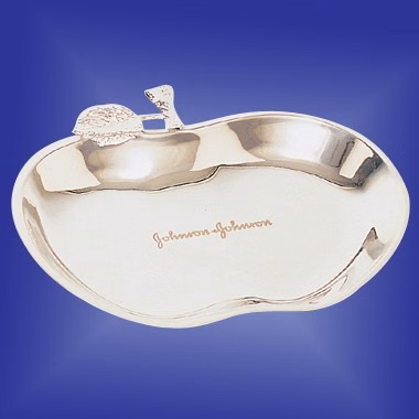 Apple Shaped Metal Dish (Silver)