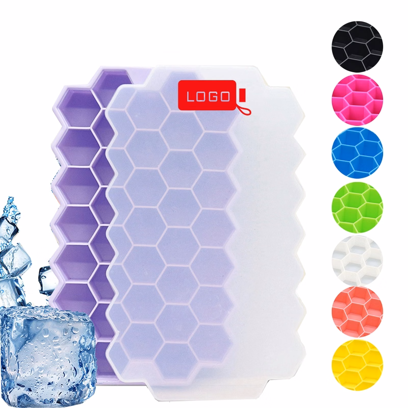 Honeycomb Ice Cube Trays Reusable Silicone With Lids
