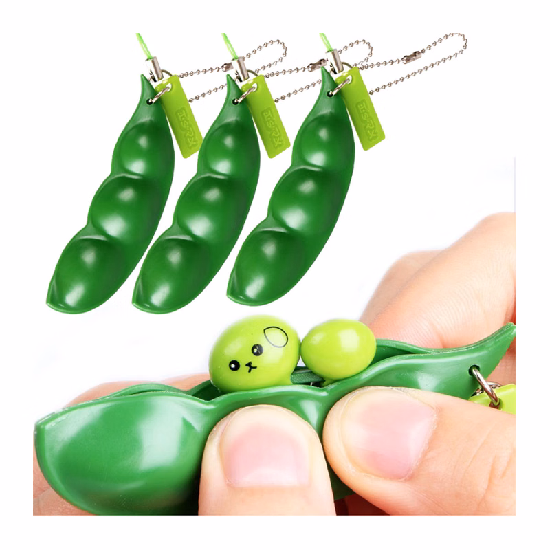 Stress Reliever Pea keychain