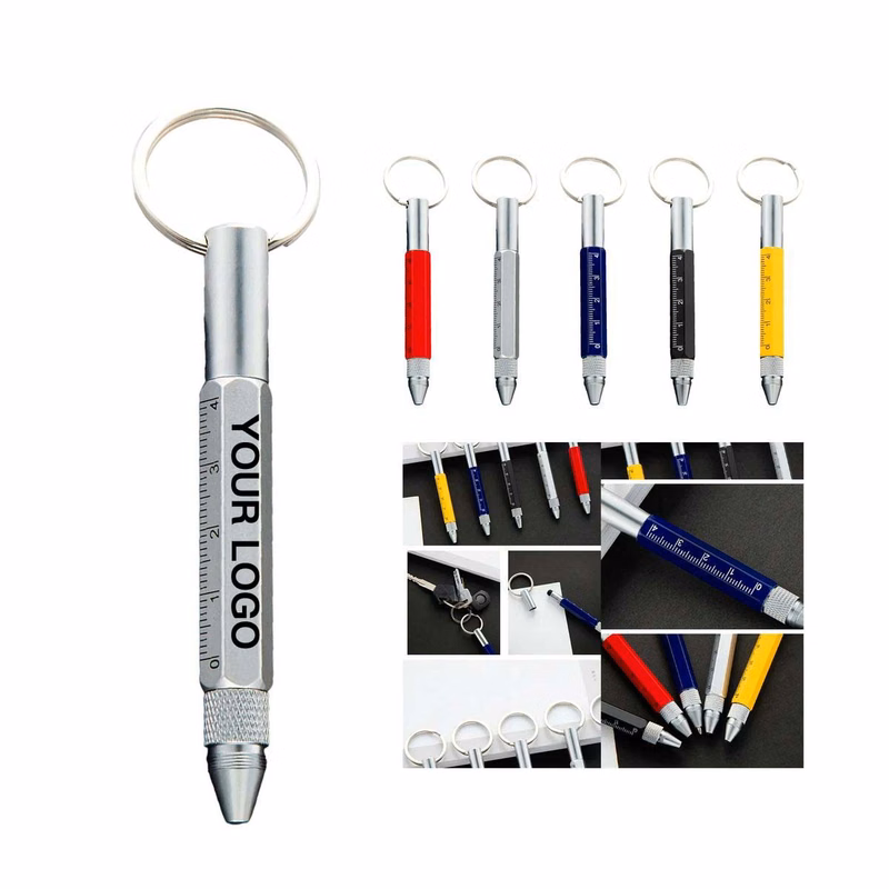 Compact Pen Keychain with Screwdriver and Stylus