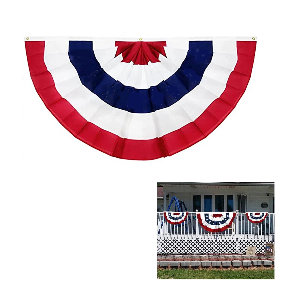 3' x 1.4'Pleated Fan Bunting Flag 1