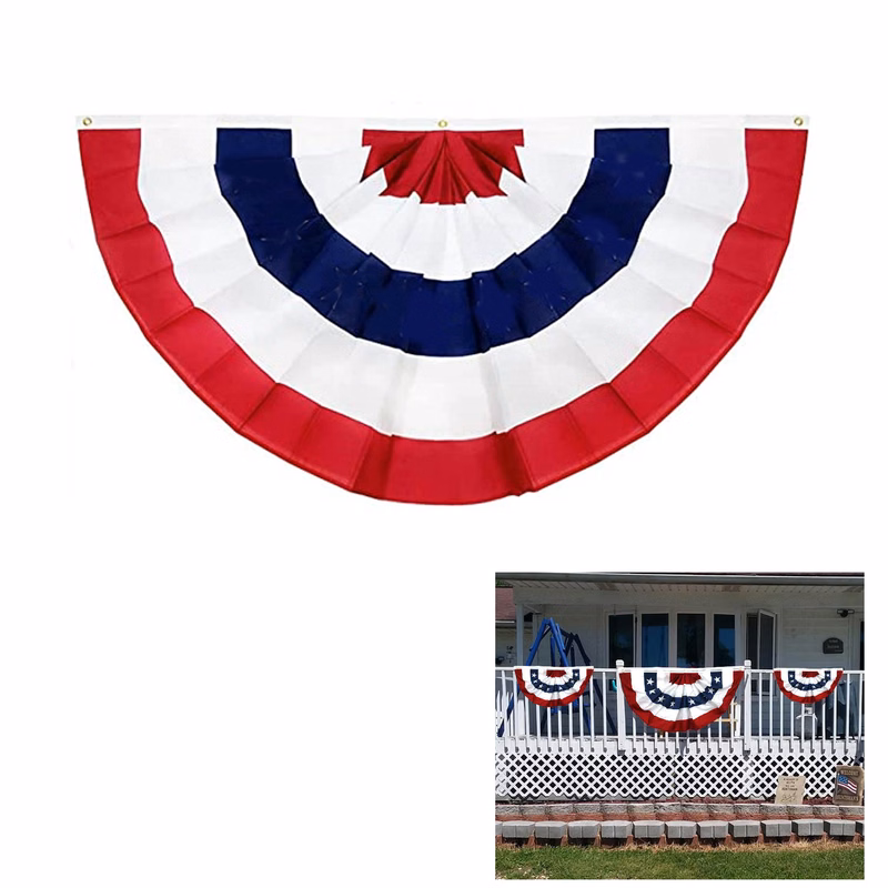 3' x 1.4'Pleated Fan Bunting Flag