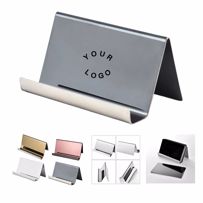 Stainless Steel Desktop Card Holder with Laser Engraving