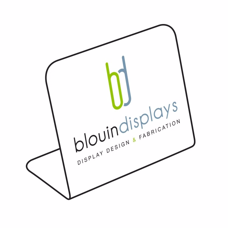 Slant Back Counter Sign w/ Radius Corners