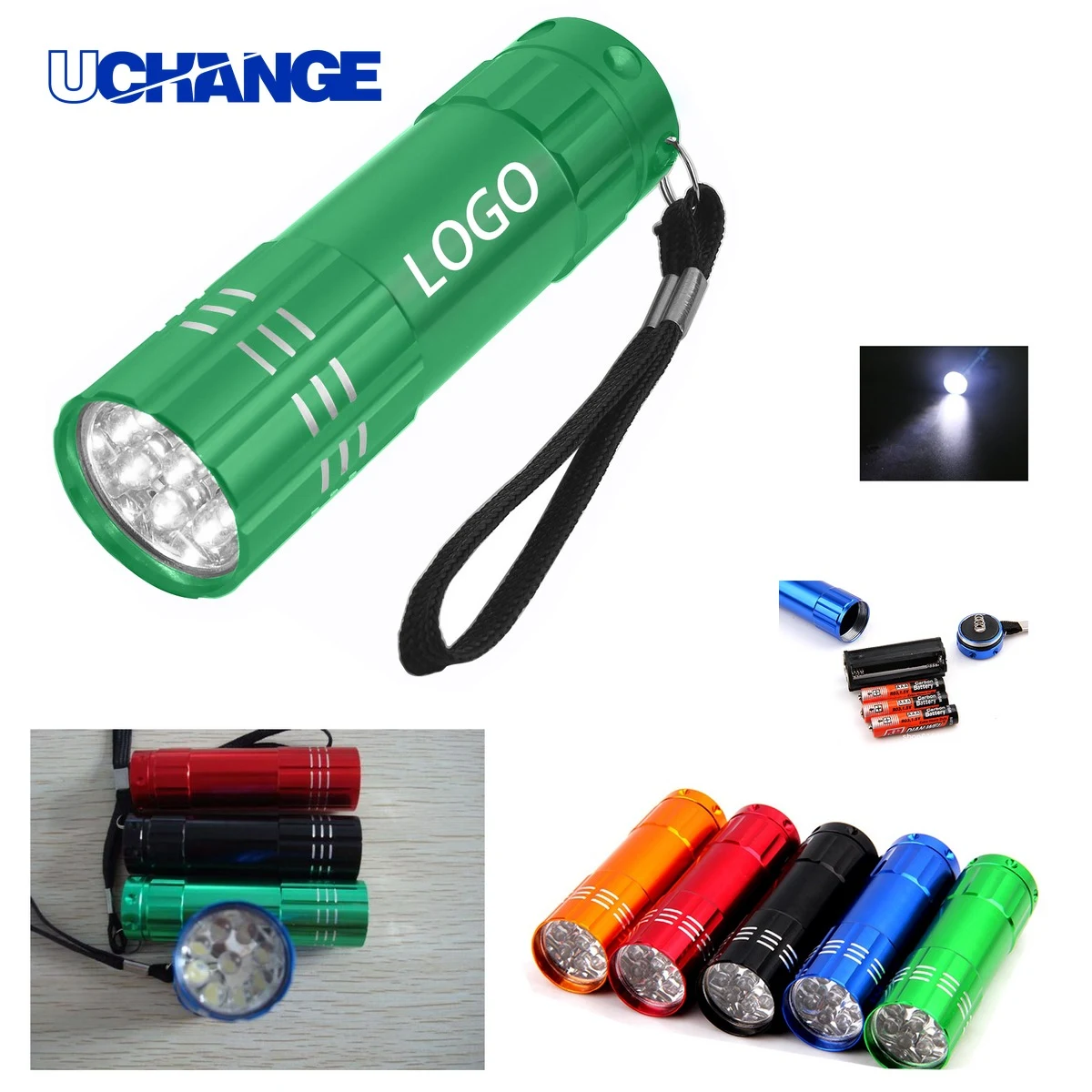 Aluminum 9-LED Flashlight Tool with White Light 1