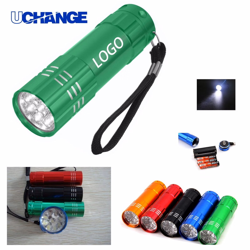 Aluminum 9-LED Flashlight Tool with White Light