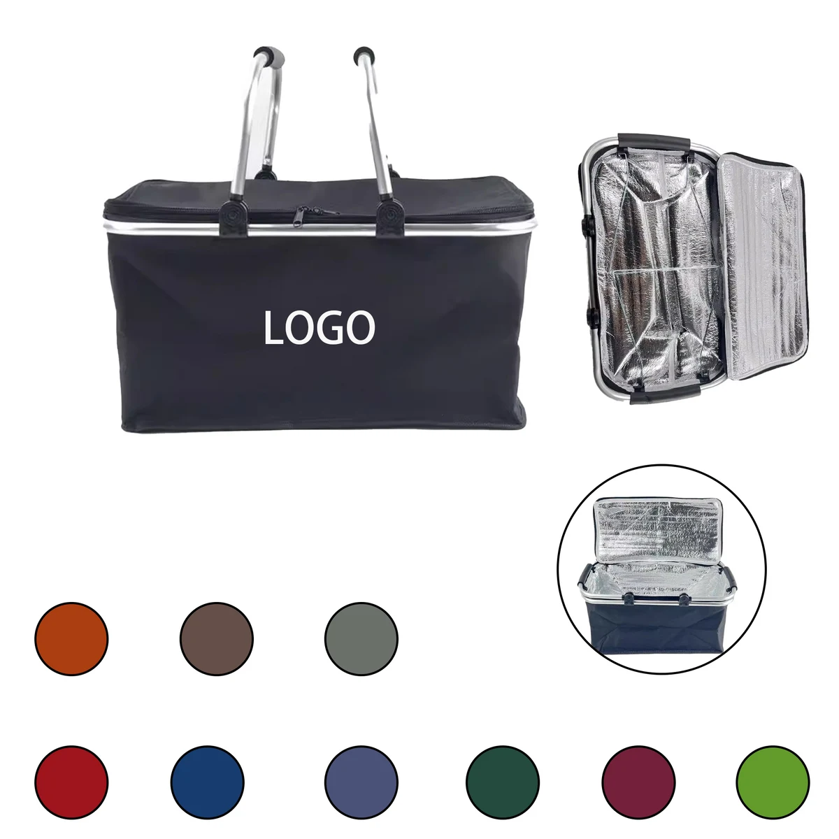Aluminum Picnic Basket With Two Handles 1
