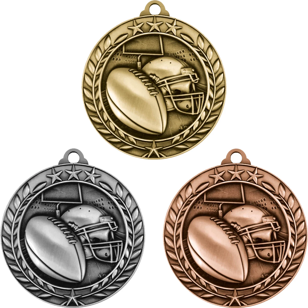 Stock Small Academic & Sports Laurel Medals: Football 1