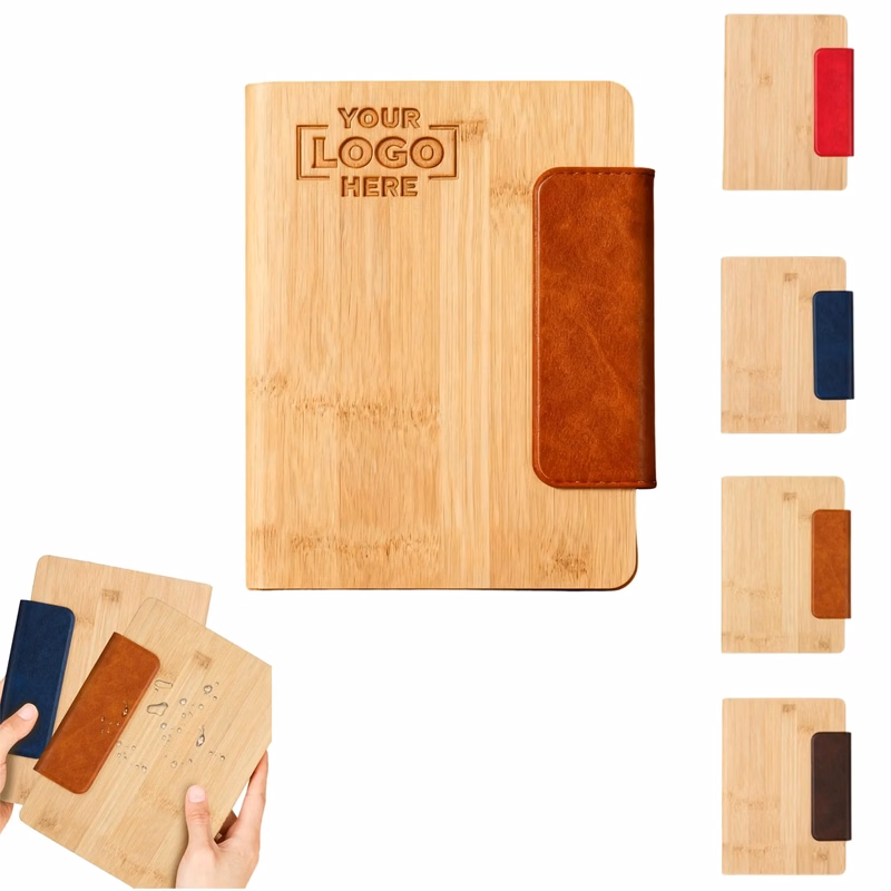 Bamboo Wood Grain Magnetic Buckle Notebook