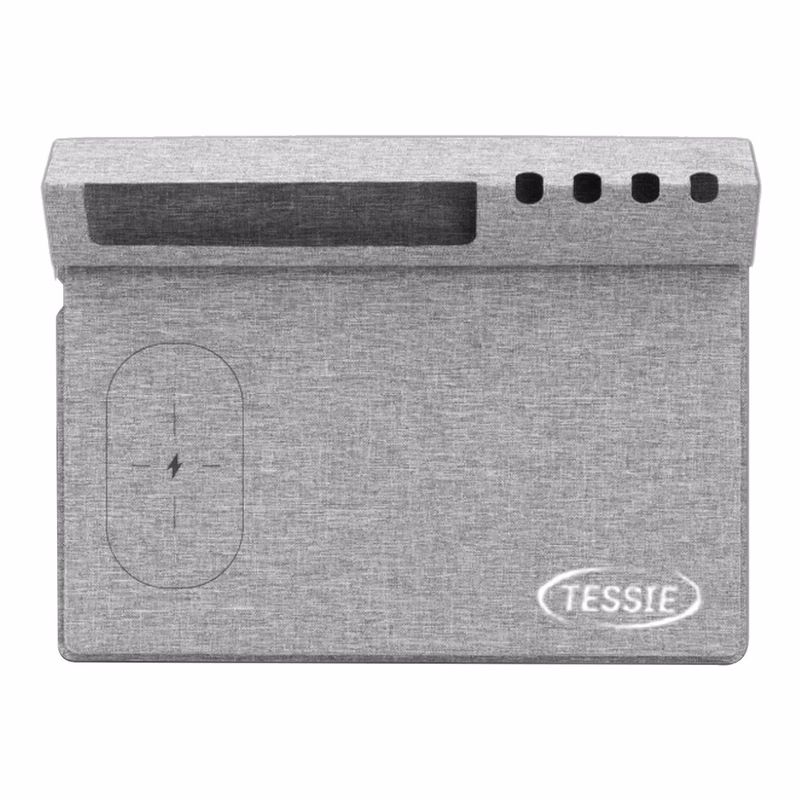 Foldable Wireless Charging Mouse Pad with Desk Organizer