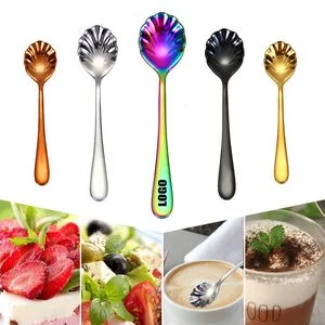 5.62 Inch Shell Shaped Dessert Coffee Spoon 1