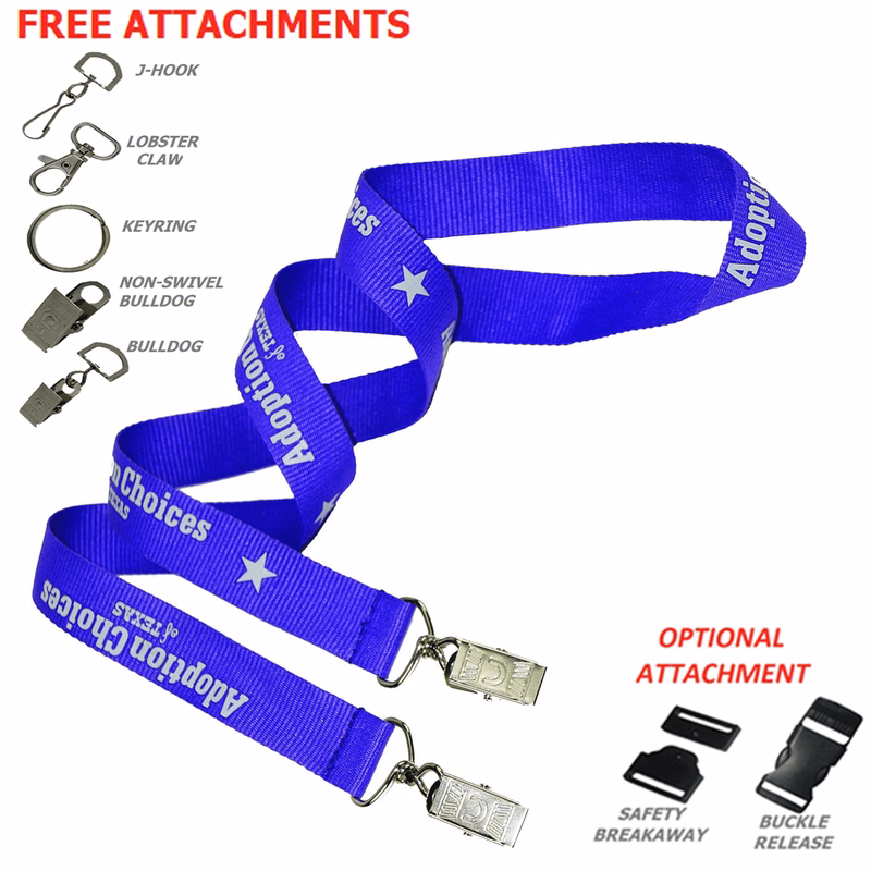 3/4" Double Ended Polyester Lanyard