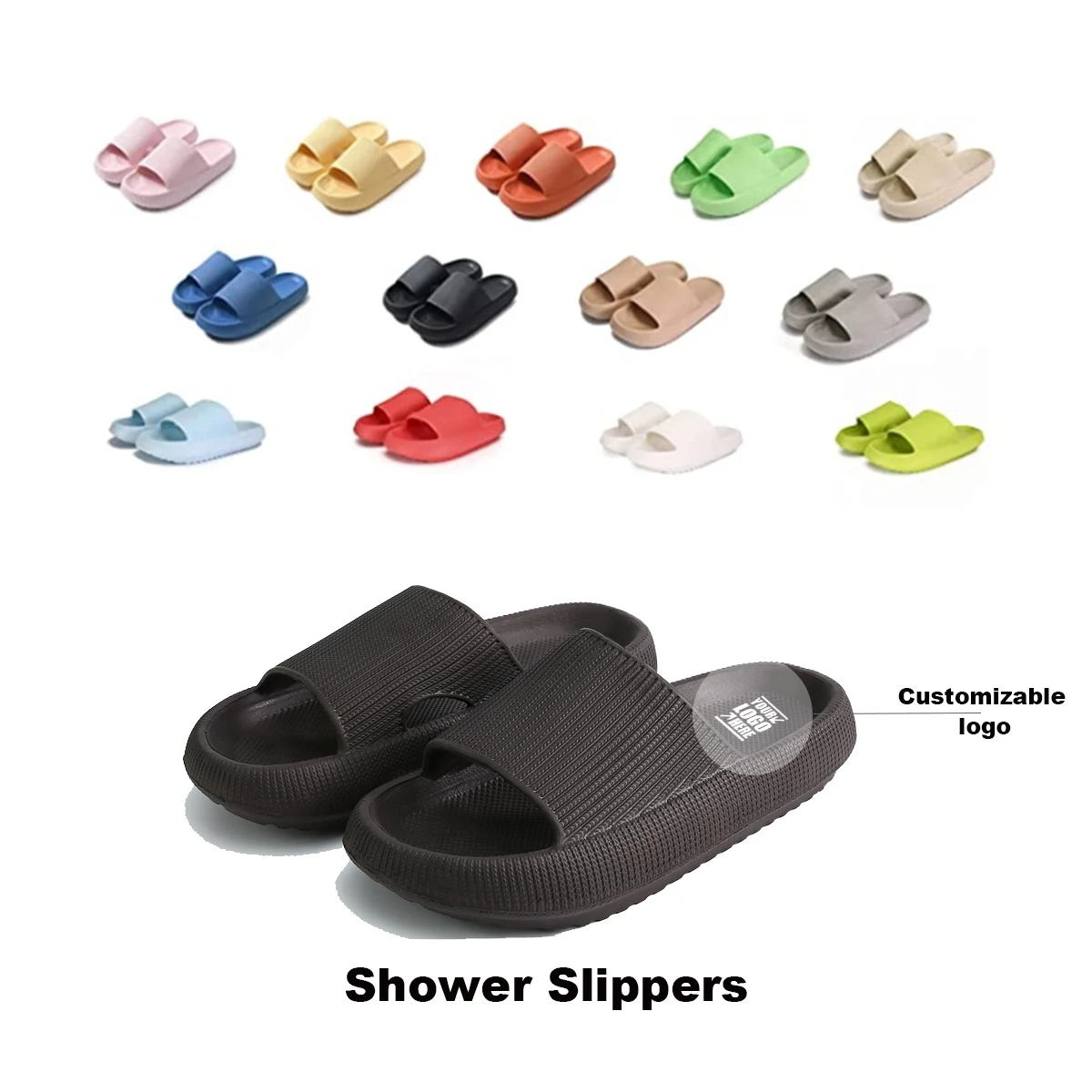 Cushioned Thick Sole Shower Slippers For Women And Men 1