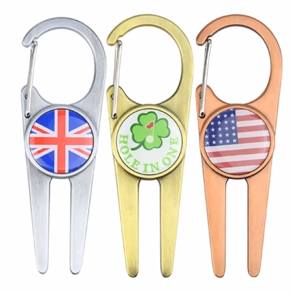 Metal Clip Divot Tool with Ball Marker