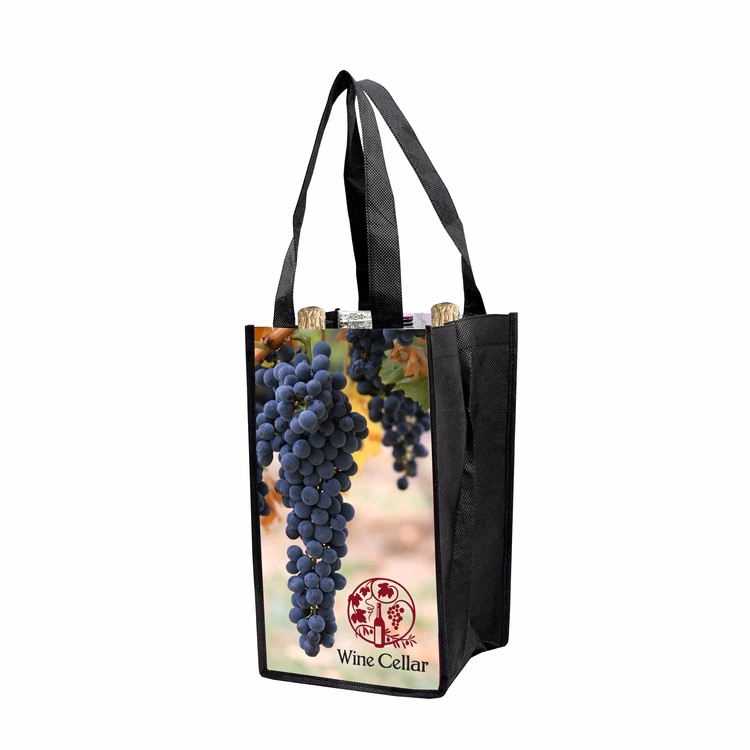 4 Bottles Wine Bag w/ Collapsible Bottle Pockets