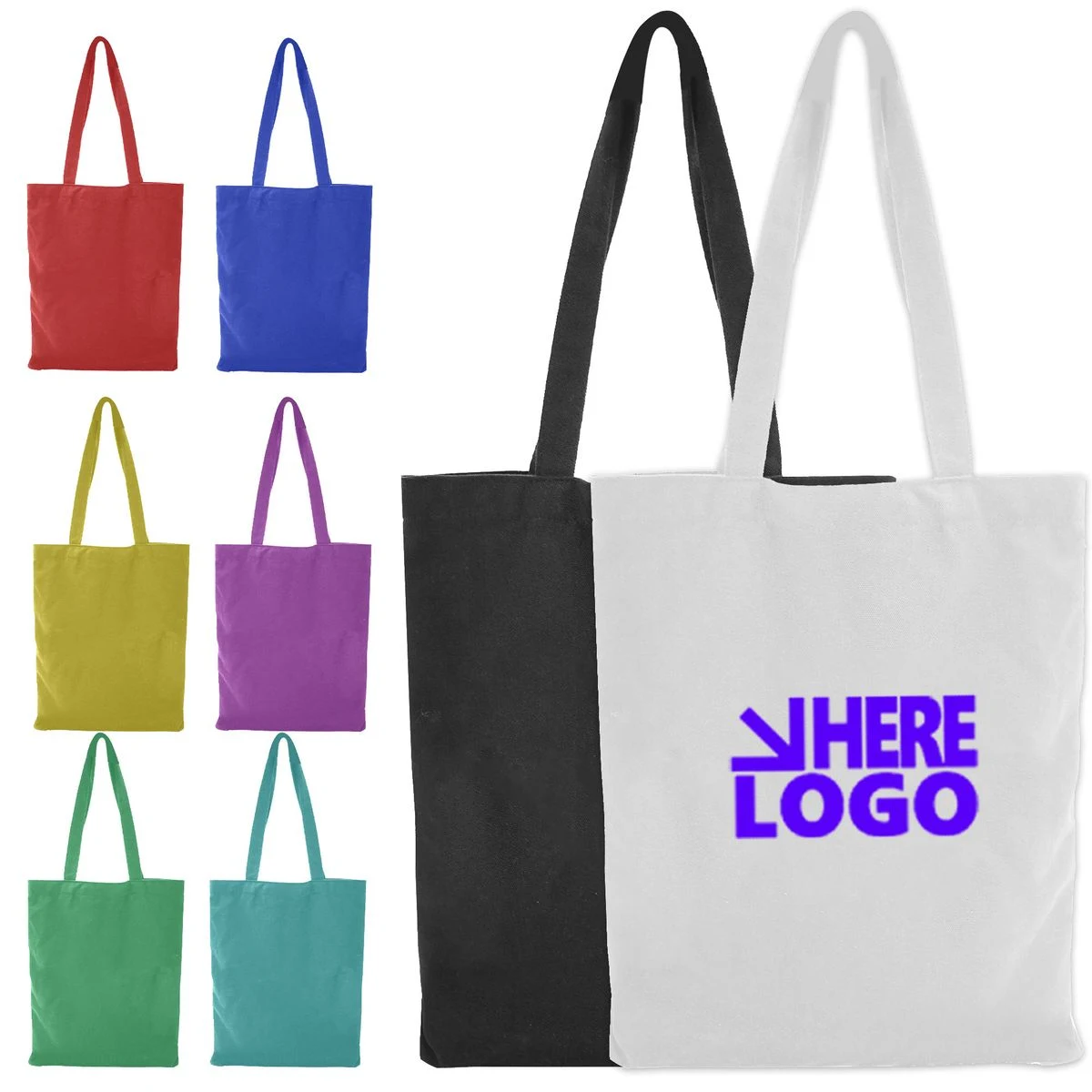 Eco Friendly Reusable Cotton Canvas Tote Bag For Groceries And Daily Use, custom tote bag with logo imprint 1