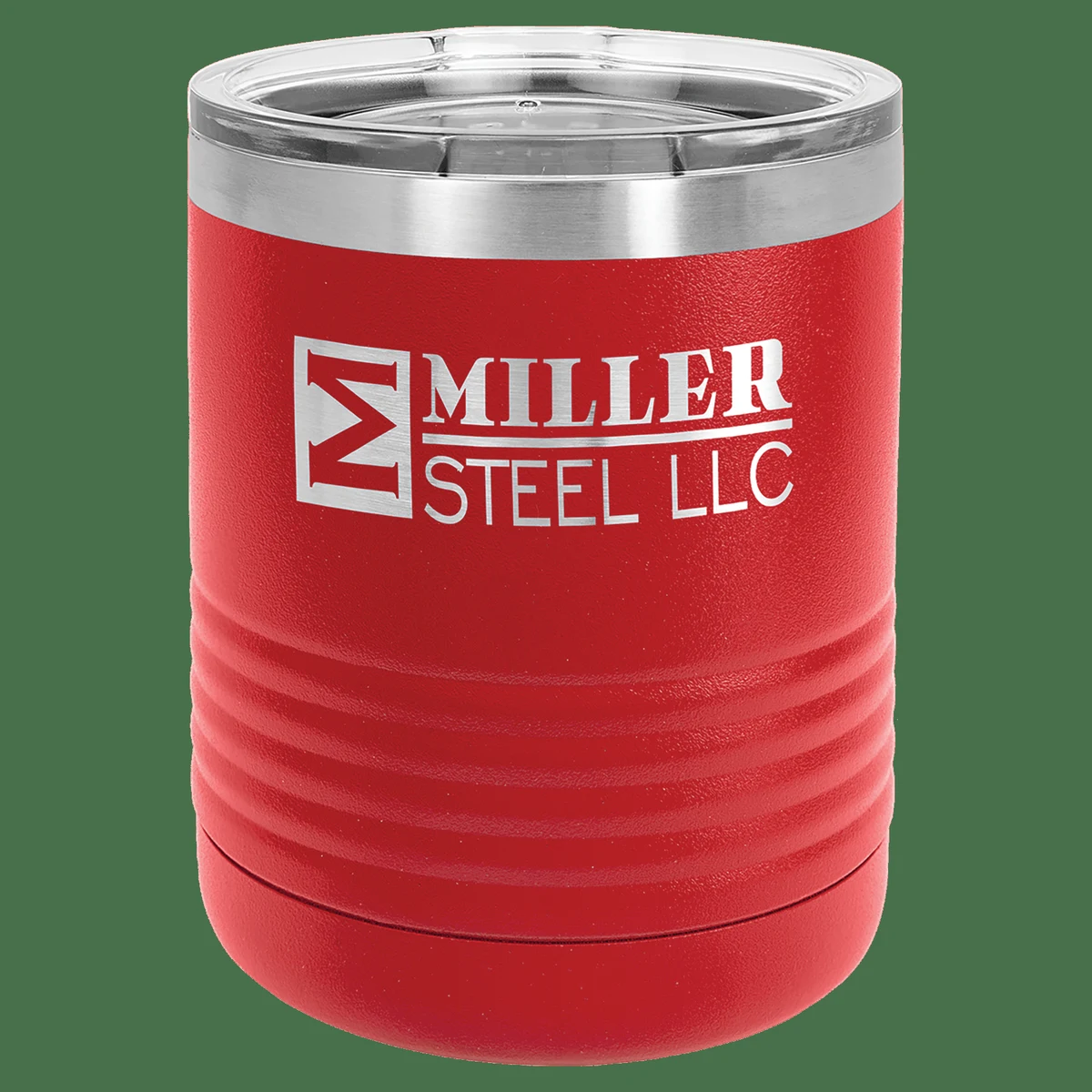 Polar Camel 10 oz. Red Vacuum Insulated Ringneck Tumbler with Clear Lid 1