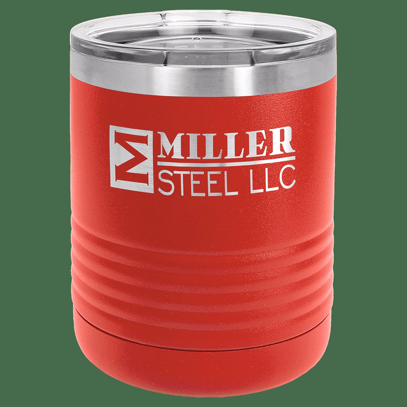 Polar Camel 10 oz. Red Vacuum Insulated Ringneck Tumbler with Clear Lid