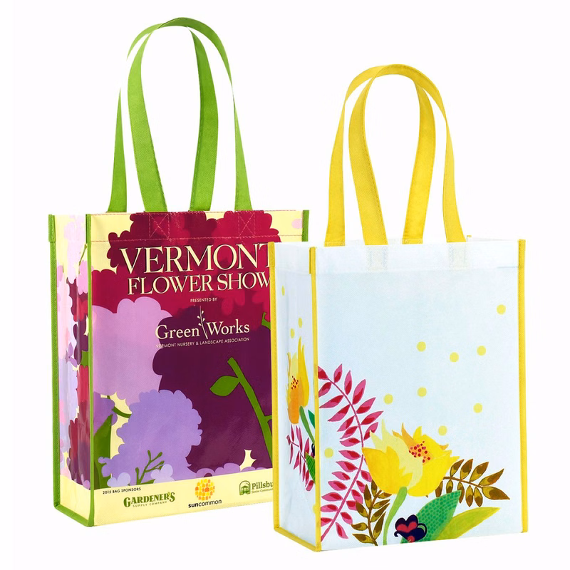 Custom 120g Laminated Non-Woven PP Tote Bag 10"x13"x6"