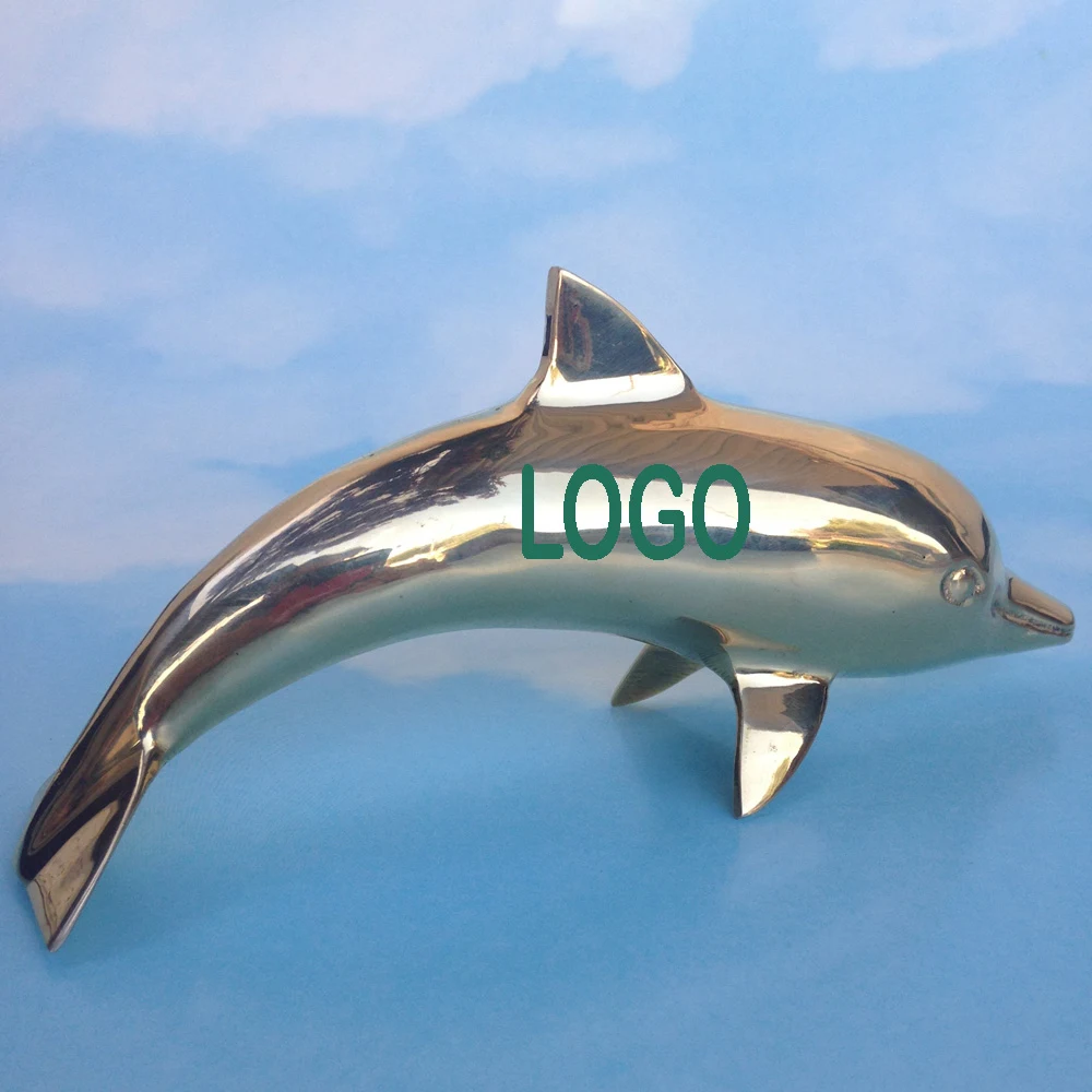 Solid Brass Swimming Dolphin 1