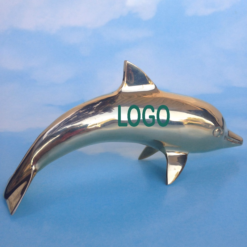 Solid Brass Swimming Dolphin