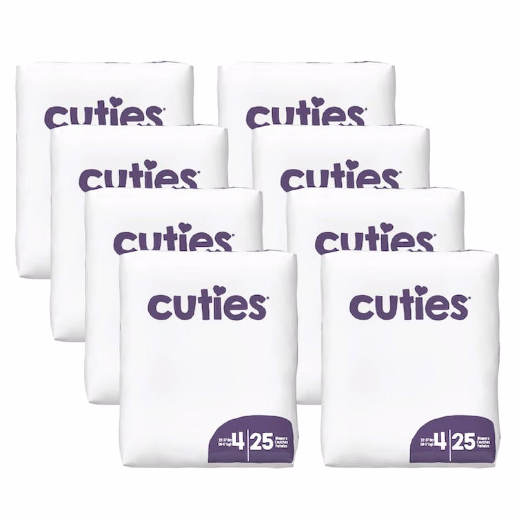 Cuties Diapers - Size 4 22-37 lb 200 Diapers