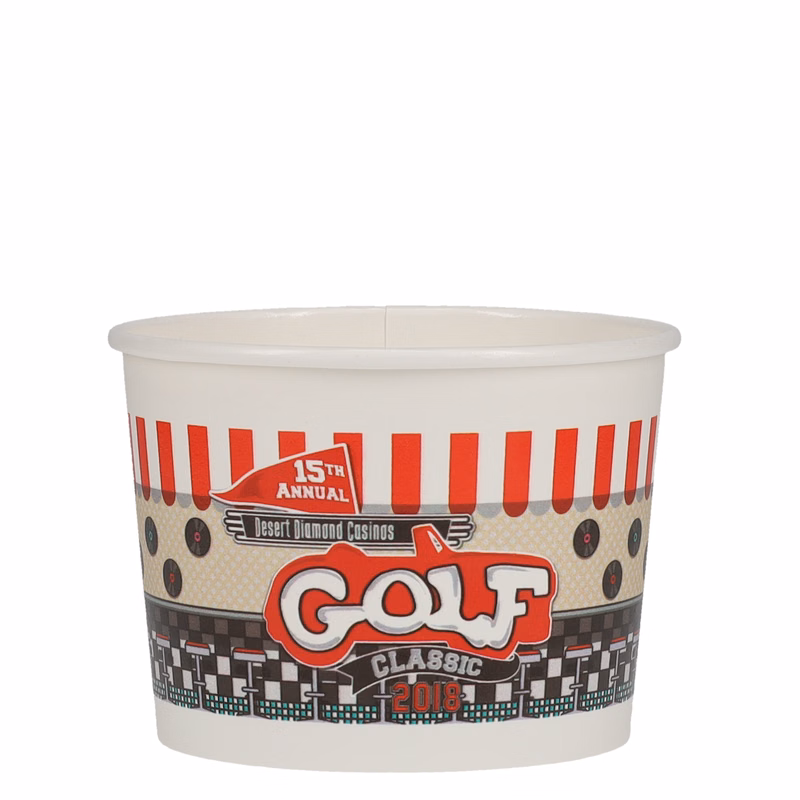 16 oz Food Container Paper White Digital Print