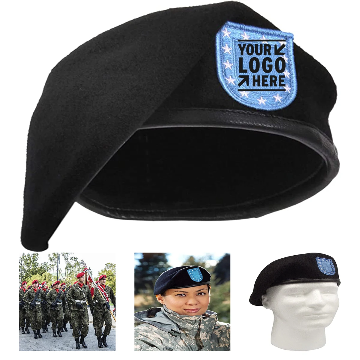 4 x 4 x 6 Inches Official Military Beret 1