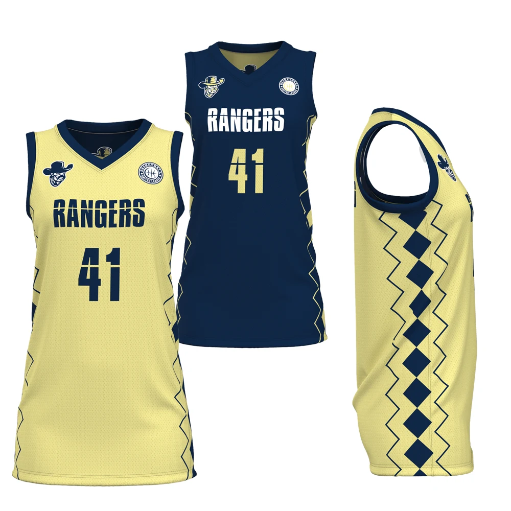 Women's BB V-Neck Reversible Pinhole Mesh Basketball Jersey 1